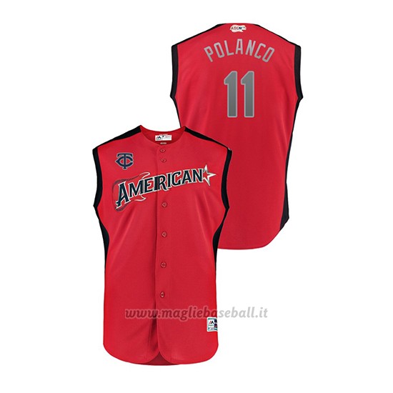 Maglia Baseball Bambino Minnesota Minnesota Twins 2019 All Star Game Player American League Jorge Polanco Rosso